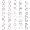   36pcs 9 style Brass Crystal Rhinestones Slide Heart Buckles KK-PH0001-87-1