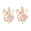 Rack Plating Alloy Enamel Pendants X-FIND-A040-08D-01G-1