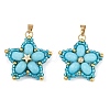 Handmade Glass Seed Beaded & Synthetic Dyed Imperial Jasper Beads Pendants PALLOY-MZ00751-2