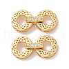 Brass Micro Pave Clear Cubic Zirconia Fold Over Clasps KK-G420-09G-1