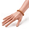 Imitation Wood Acrylic Stretch Beaded Bracelets BJEW-JB06232-3