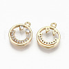 Brass Micro Pave Clear Cubic Zirconia Charms X-RJEW-T063-62G-NF-2