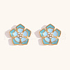 304 Stainless Steel Enamel Stud Earrings FS-WGE828E-07-1