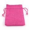 Polyester Imitation Burlap Packing Pouches Drawstring Bags ABAG-R005-18x13-M-2