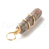 Natural Plum Blossom Jasper Pendants PALLOY-JF01133-02-4