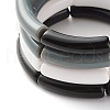 Opaque Chunky Acrylic Curved Tube Beads Stretch Bracelets Set for Women BJEW-JB07320-9