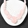 Natural Rose Quartz Faceted Bib Graduated Beaded Necklaces for Women NJEW-B128-01M-1