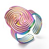 Ion Plating(IP) 304 Stainless Steel Vortex Open Cuff Ring for Women RJEW-M149-17RC-3
