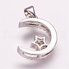 Brass Micro Pave Cubic Zirconia Pendants ZIRC-E119-41P-2