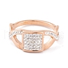 Square 304 Stainless Steel Finger Ring foe Women RJEW-C086-13-RG-2