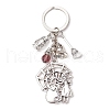 Halloween Tibetan Style Zinc Alloy K9 Glass Keychains KEYC-JKC01237-2