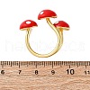 Brass Enamel Open Cuff Rings for Women RJEW-U057-23G-03-5