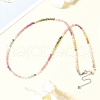 Natural Tourmaline Faceted Rondelle Beaded Necklaces NJEW-Z066-01P-1