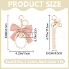 CRASPIRE 2Pcs 2 Styles Cotton & Iron & Alloy Keychain KEYC-CP0001-24C-2