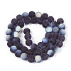 Frosted Transparent Glass Beads Strands GLAA-T032-T8mm-MBB03-2