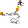 Bohemian Round Glass Seed Beaded Anklets for Women AJEW-AN00669-4