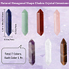 Beebeecraft 7 Chakra Faceted Natural Mixed Stones Double Terminated Points Healing Stones G-BBC0001-48-2