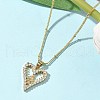 Brass Pave Clear Cubic Zirconia Heart Virgin Mary Pendant Necklaces for Women NJEW-D306-04G-A-4