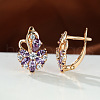 Brass Micro Pave Cubic Zirconia Hoop Earrings WG0C687-12-1