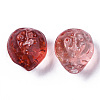 Transparent Spray Painted Glass Beads X-GLAA-R215-01-B02-2