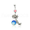 316L Surgical Stainless Steel Mermaid Starfish Dangle Belly Rings WG35D2C-18-2