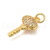 Rack Plating Brass Micro Pave Cubic Zirconia Pendants ZIRC-F142-12C-G-2