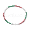 4Pcs 4 Styles Christmas Glass Seed Beaded Stretch Bracelet Sets BJEW-JB10475-3