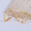Square Double Twisted Brass Stud Earrings UA7445-1