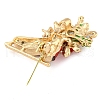 Christmas Theme Golden Zinc Alloy with Rhinestone Brooches JEWB-B018-01G-03-2