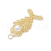 Glass Seed Beaded Fish Pendants PALLOY-MZ00666-5