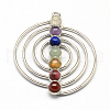 Vortex Chakra Alloy Gemstone Big Pendants PALLOY-R082-01P-1