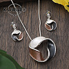 Spiral Donut Zinc Alloy Enamel Pendant Necklaces & Stud Dangle Earrings Sets for Women FS-WGCBC97-01-3