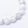 Round Natural Howlite Bead Strands G-R345-4mm-18-2