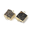 Electroplated Natural Druzy Agate Connector Charms G-R012-01G-2