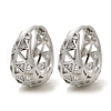 Hollow Triangle Brass Micro Pave Clear Cubic Zirconia Hoop Earring EJEW-M082-12P-2