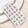 Brass Micro Pave Clear Cubic Zirconia Stud Earrings EJEW-D305-16G-2