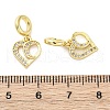 Brass Micro Pave Cubic Zirconia European Dangle Charms KK-D325-19G-01-3