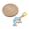 Dolphin Alloy Enamel Pendant Decorations HJEW-JM01622-3