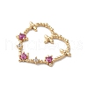 Heart Rack Plating Brass with Cubic Zirconia Pendants KK-G504-11G-2