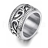 Vintage Totem Stainless Steel Wide Finger Rings for Men FS-WG9BFEA-04-2