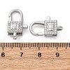 Brass Clear Cubic Zirconia Lobster Claw Clasps KK-Z078-43P-3