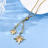 304 Stainless Steel Star Lariat Slider Necklaces NJEW-R026-14G-3