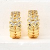 Brass Micro Pave Clear Cubic Zirconia Cuff Earrings EJEW-K309-15G-2