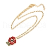 Brass Micro Pave Cubic Zirconia and Enamel Pendant Necklaces NJEW-Q041-06G-2