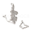Brass Micro Pave Clear Cubic Zirconia Fold Over Clasps KK-G505-24A-P-2