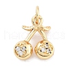 Rack Plating Brass Micro Pave Cubic Zirconia Pendants KK-Z071-85G-01-1