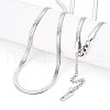 Anti-Tarnish 3mm Stainless Steel Flat Snake Chain Necklaces for Men Women NJEW-G160-03P-1