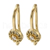 Rack Plating Brass Micro Pave Clear Cubic Zirconia Earring Hooks KK-A231-10G-1