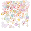 10Sets 200G Transparent Acrylic Frosted Beads FACR-HS0001-02C-1