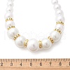 ABS Imitation Pearl Round Graduated Beaded Necklaces for Women NJEW-B125-01G-5